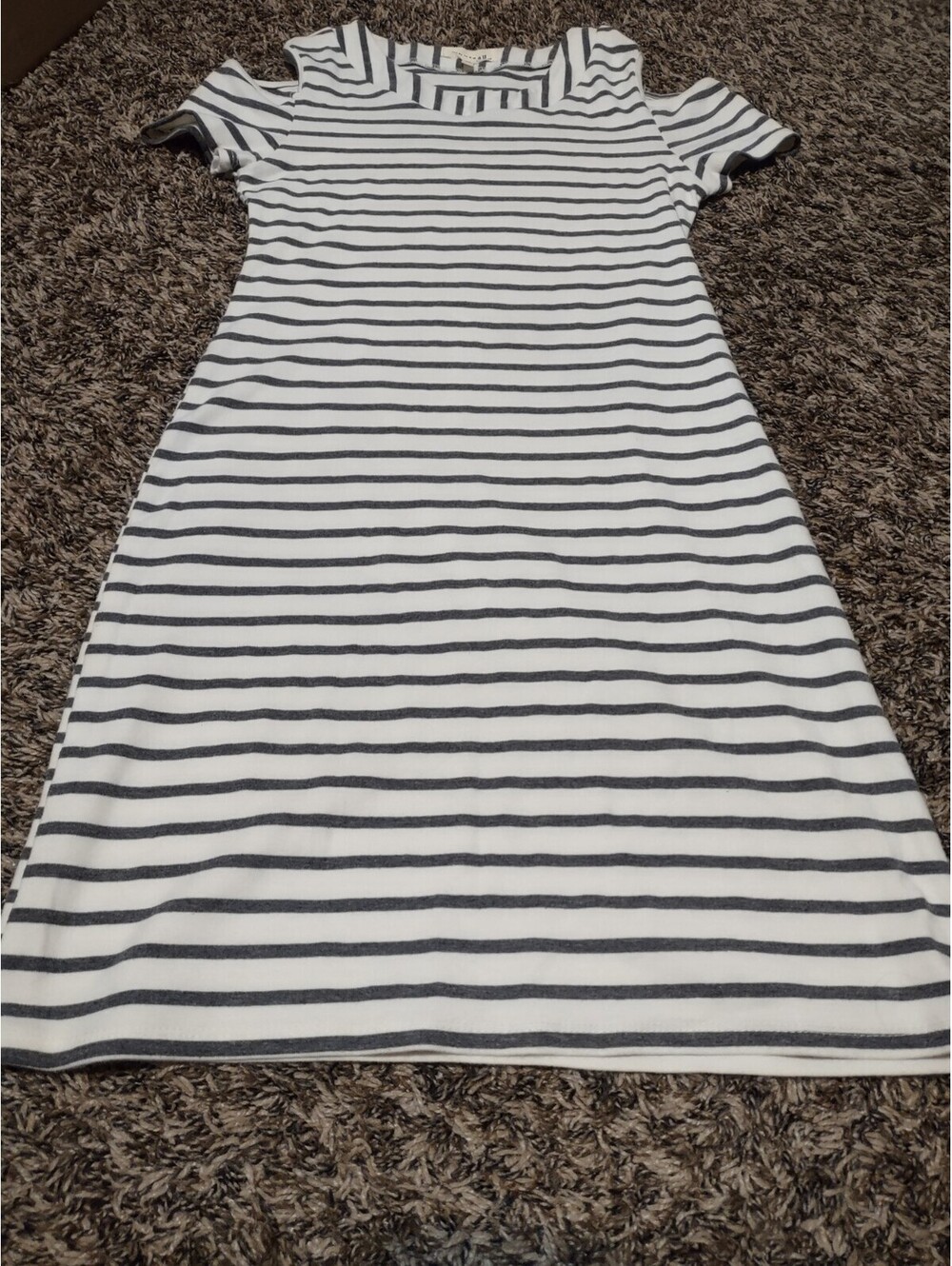 Women's Black And White Striped Dress Size Medium